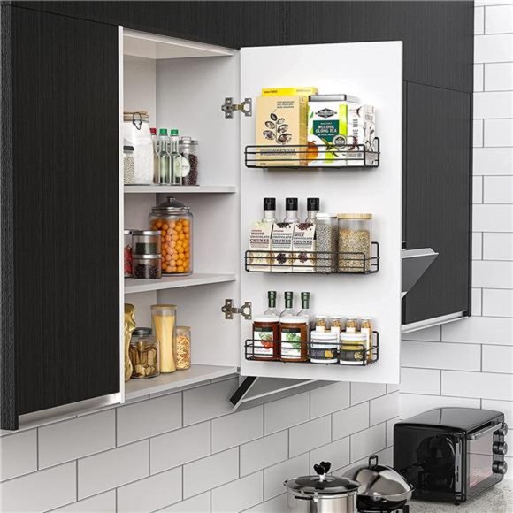 Spice Rack Organizer Wall Mount (6Pack), Hanging Black Spice Pantry Organization - Picture 6 of 6